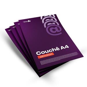 Impressão Couchê - A4 Papel Couchê A4 (21x29,7 cm) Colorida  Corte Reto 